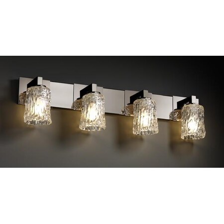 Justice Design Group GLA-8924-16-CLRT-ABRS Veneto Luce Collection Modular 4-Light Bath bar